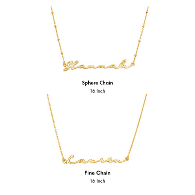 Sterling Silver Signature Name Necklace (Gold)