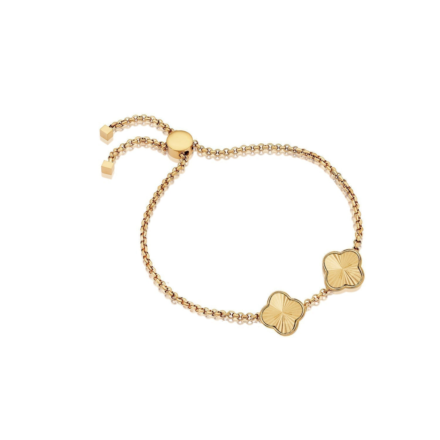 Bracelet personnalisé avec nom Clover (or)