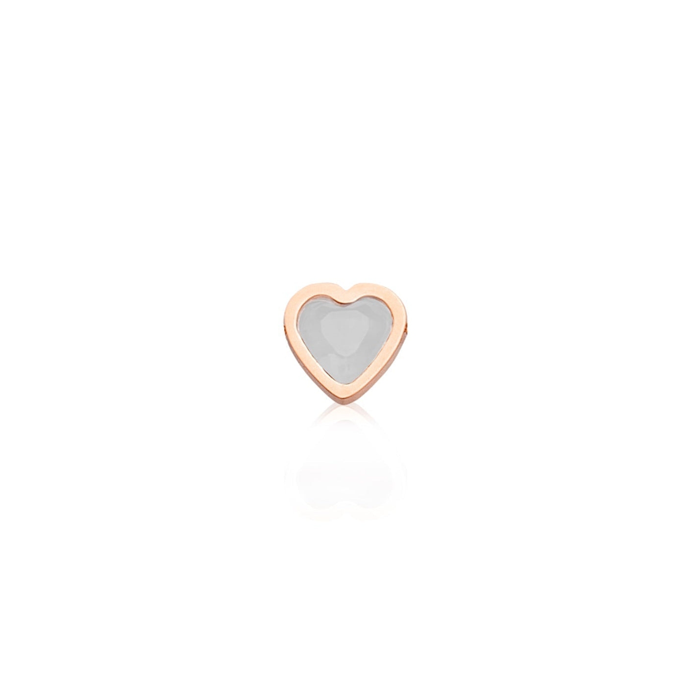 Mini Heart Birthstone Stud Earrings (Rose Gold)