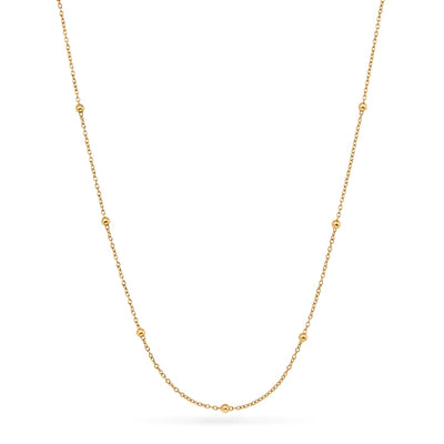 Personalised Initial & Droplet Birthstone Necklace (Gold)