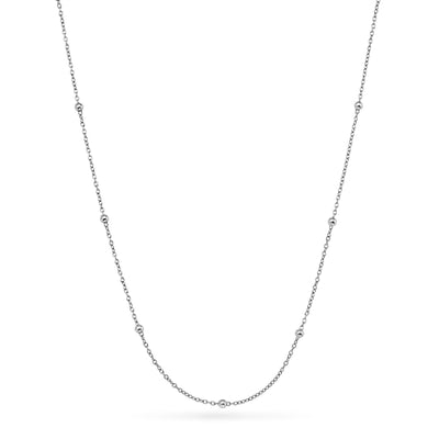 Personalised Initial & Droplet Birthstone Necklace (Silver)