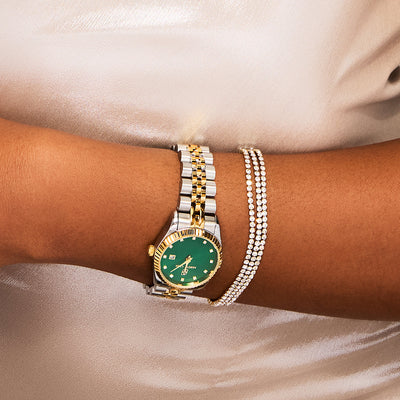 Trinity Crystal Tennis Chain Bracelet (Gold)