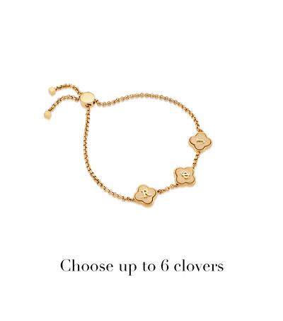 Bracelet personnalisé avec nom Clover (or)