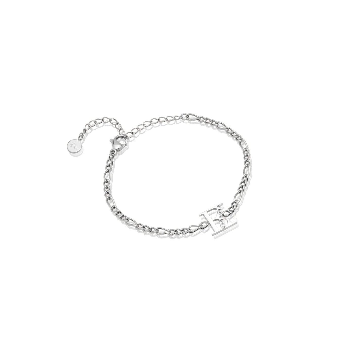 Double Initial Crystal Bracelet (Silver)