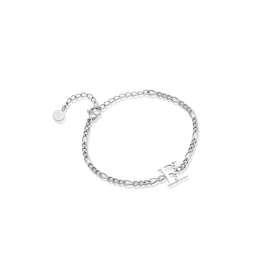 Double Initial Crystal Bracelet (Silver)