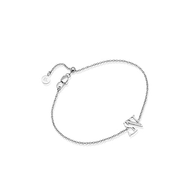 Double Initial Crystal Bracelet (Silver)