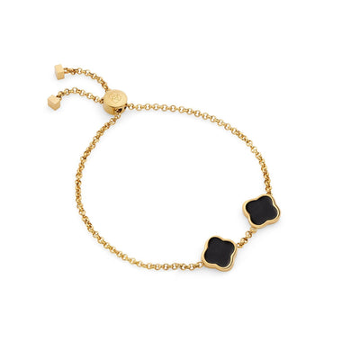 Bracelet personnalisé avec nom Clover (or)