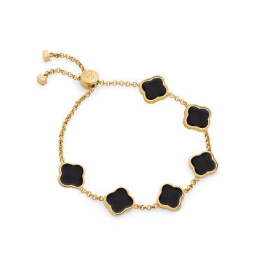 Bracelet personnalisé avec nom Clover (or)