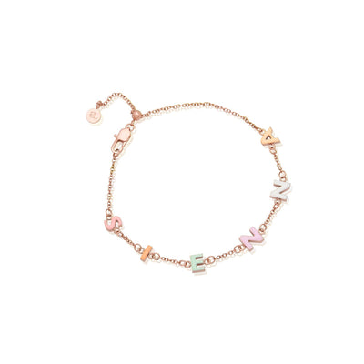 Custom Enamel Name Bracelet (Rose Gold)