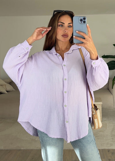 Musselin-Bluse Flieder
