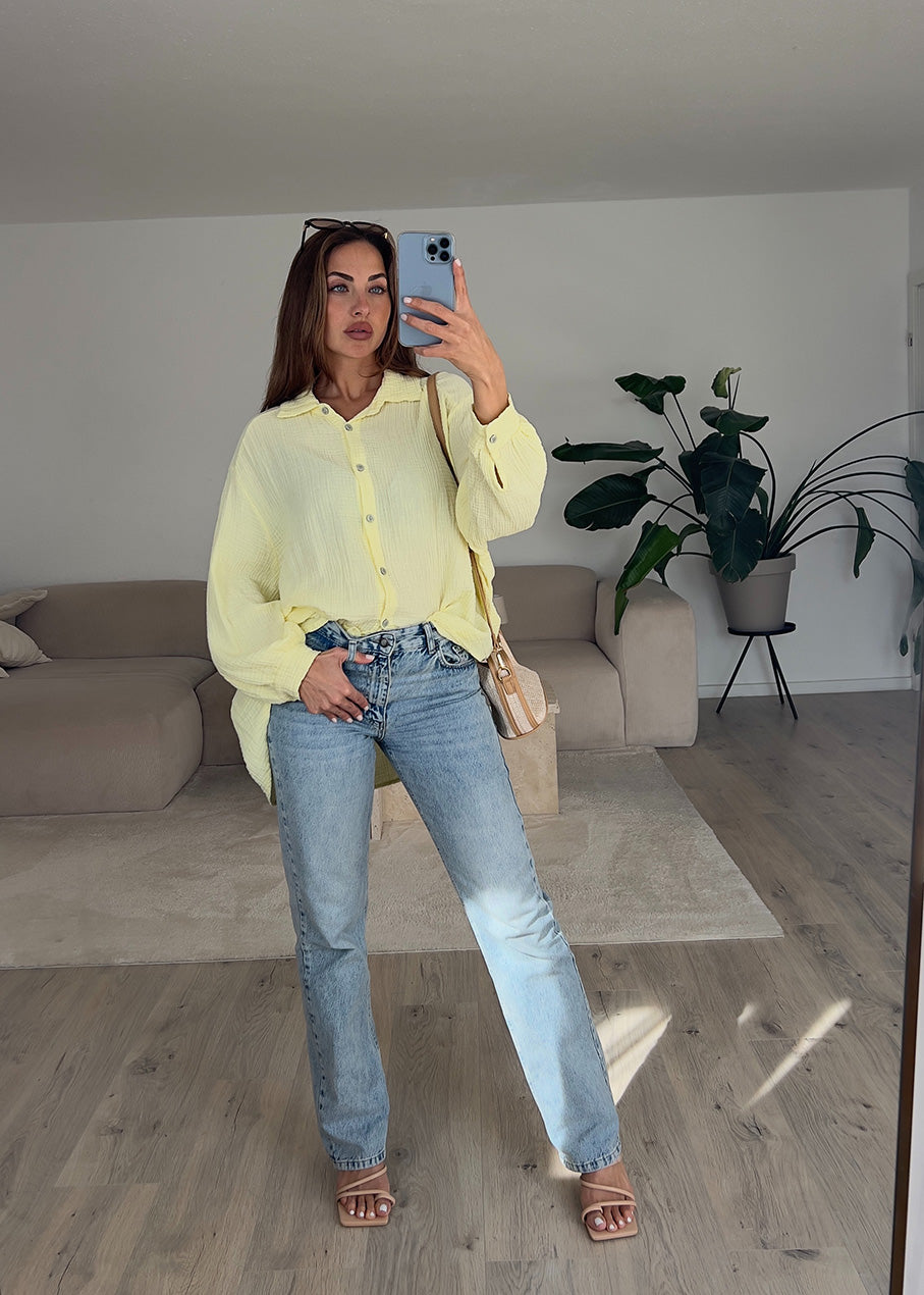 Musselin-Bluse Gelb