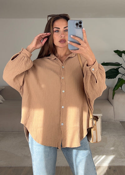 Musselin-Bluse Braun