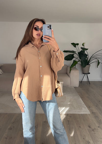 Musselin-Bluse Braun