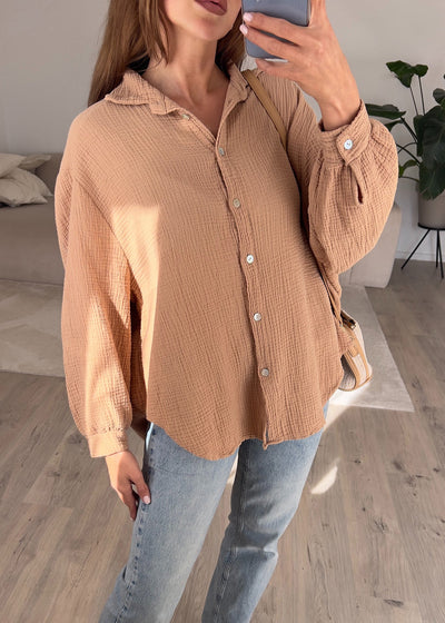 Musselin-Bluse Braun