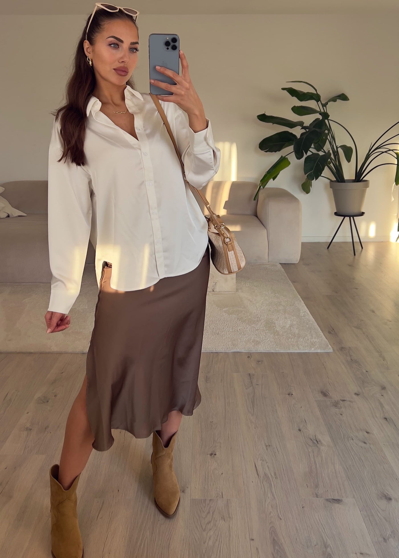 Satinbluse