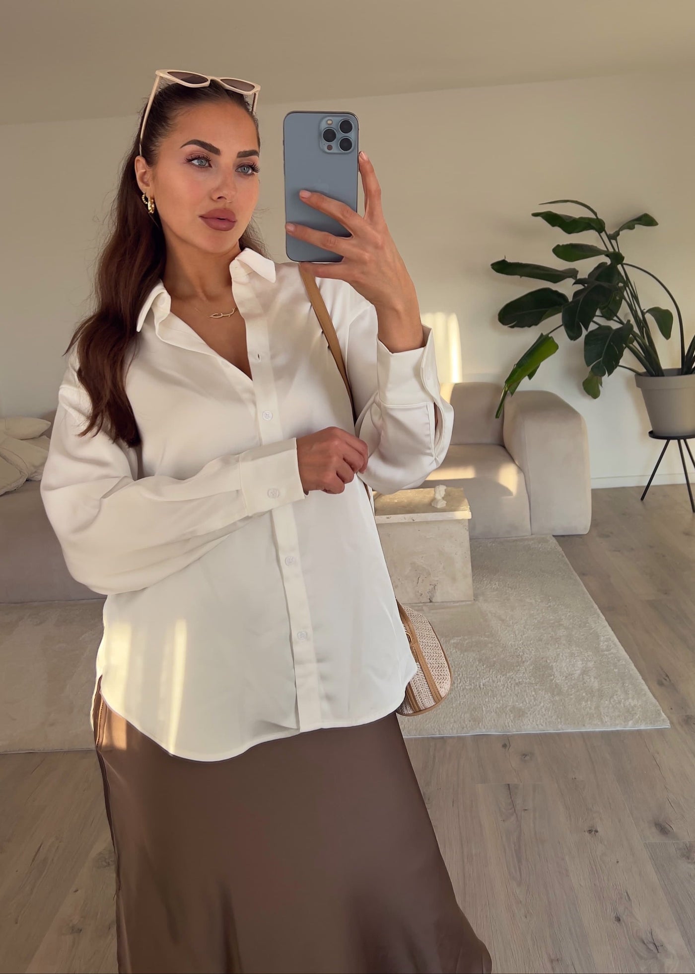 Satinbluse