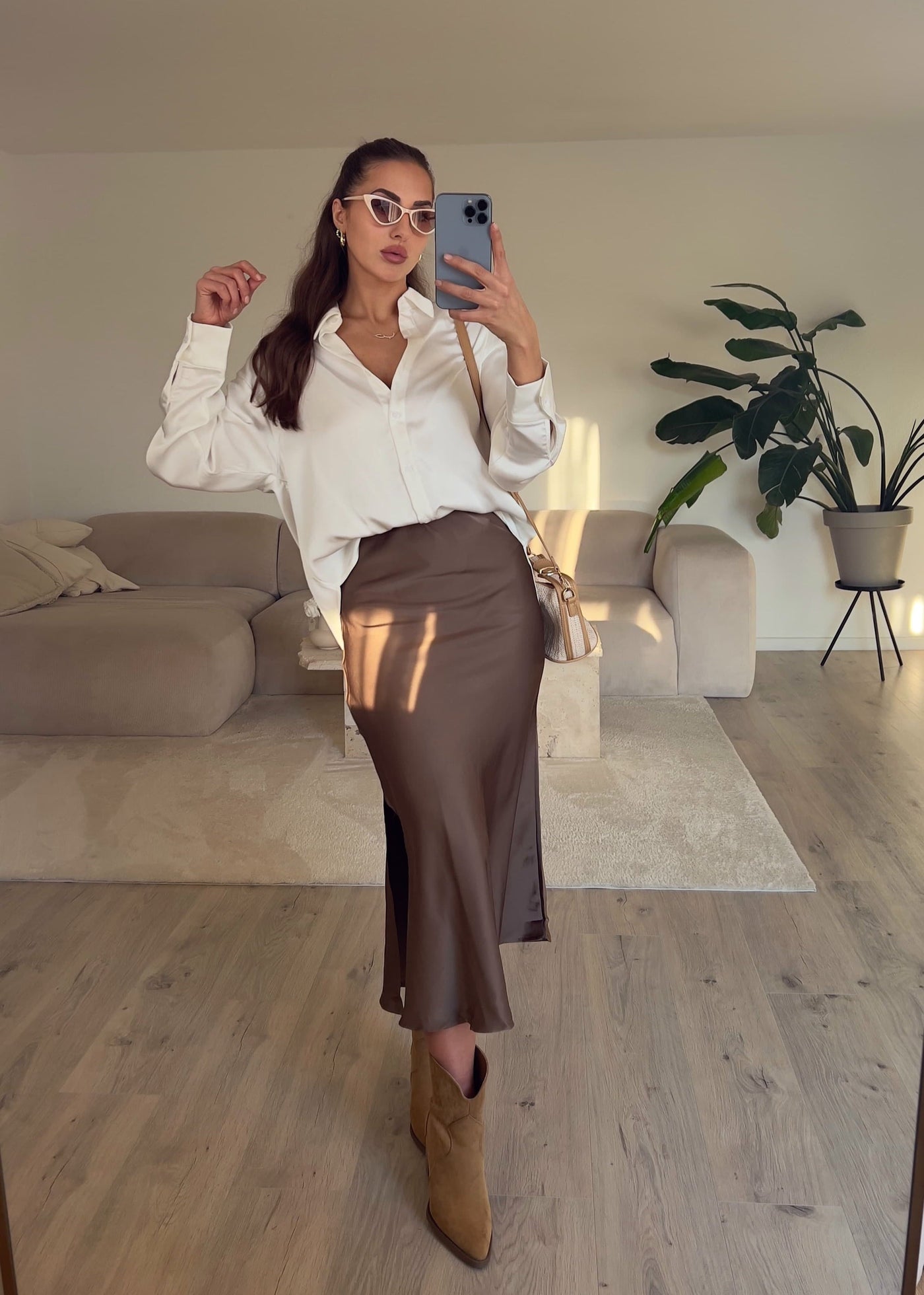 Satinbluse