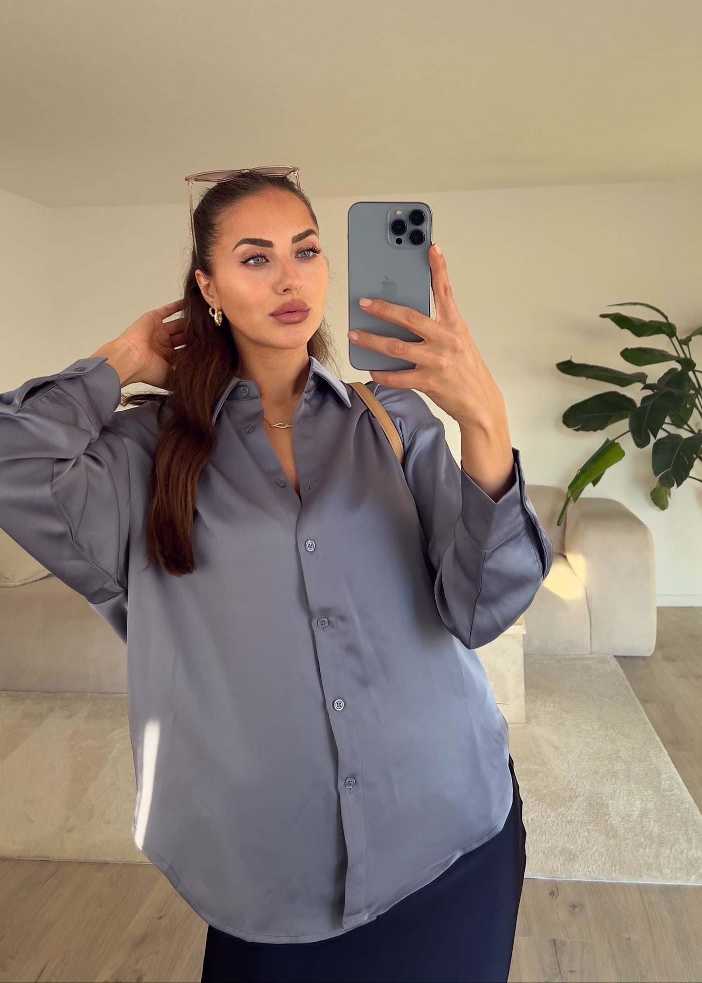 Satinbluse