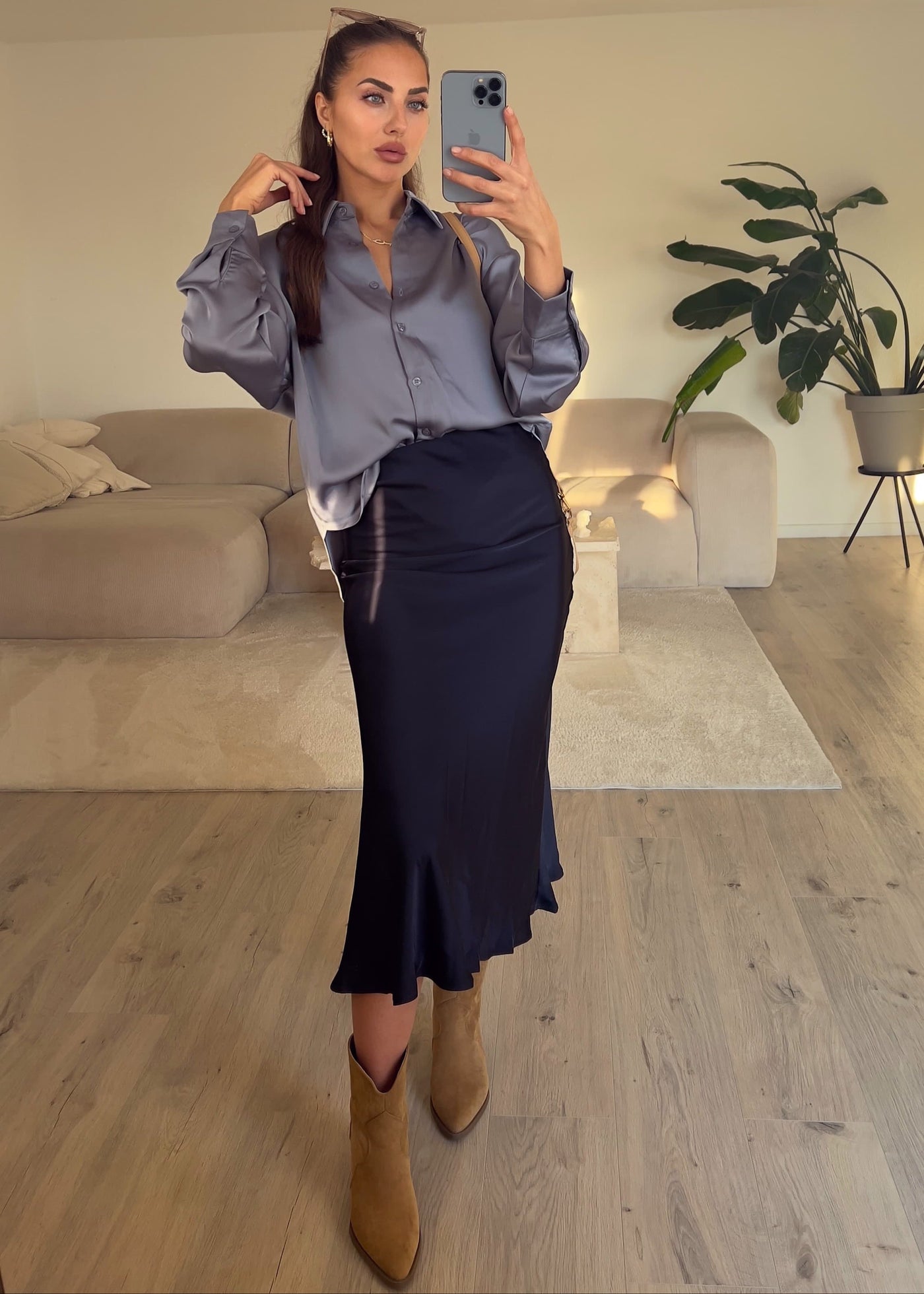 Satinbluse