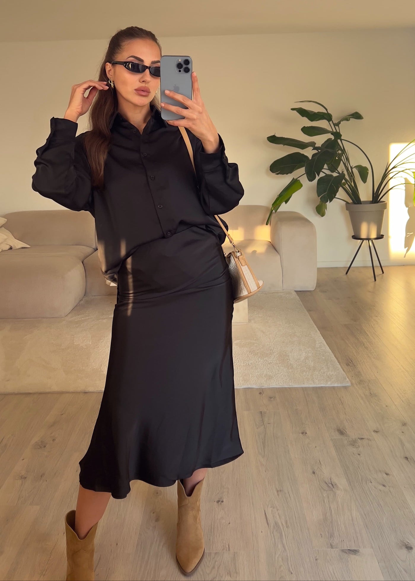 Satinbluse