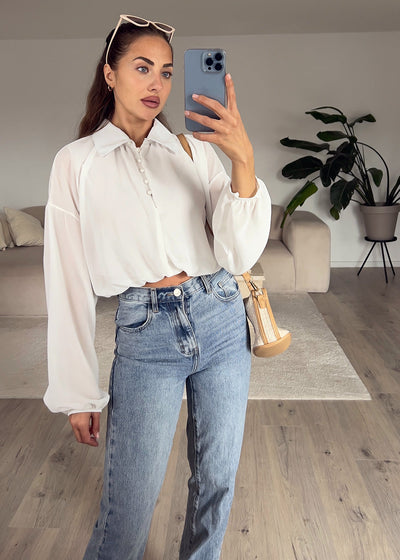 Hemdbluse Weiß