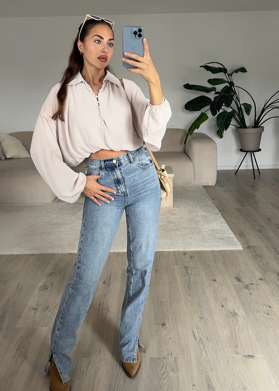 Hemdbluse Beige
