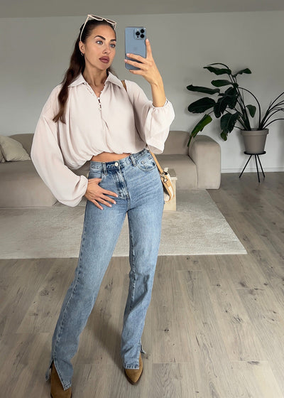 Hemdbluse Beige