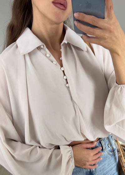 Hemdbluse Beige