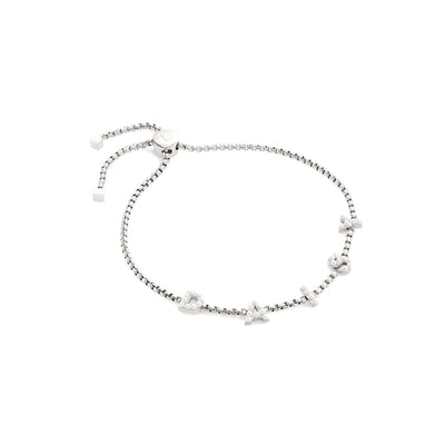 Pearl Custom Name Bracelet (Silver)