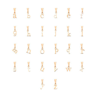 Lowercase Initial Sphere Chain Necklace (Rose Gold)