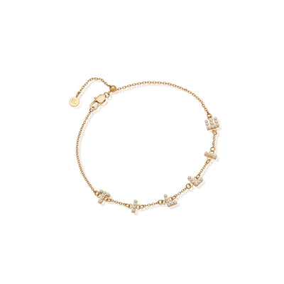 Pearl Custom Name Bracelet (Gold)