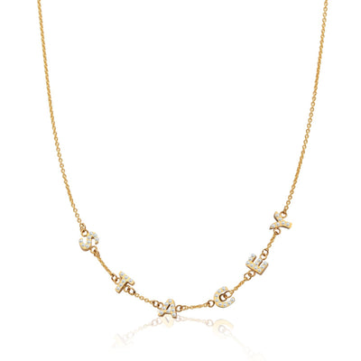 Pearl Custom Name Necklace (Gold)