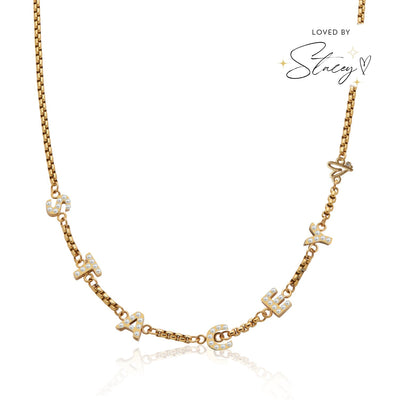 Pearl Custom Name Necklace (Gold)