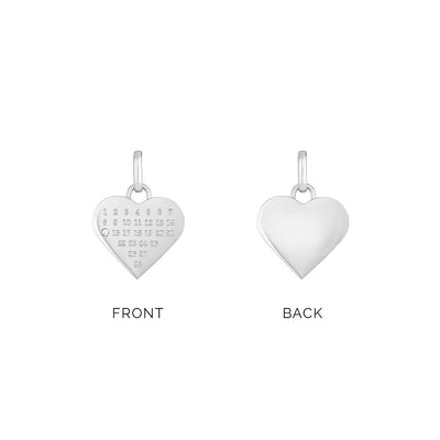 Custom Heart Calendar Necklace (Silver)