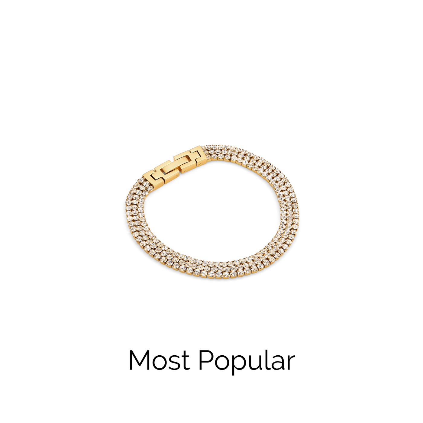Trinity Crystal Tennis Chain Bracelet (Gold)