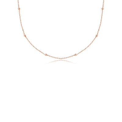 Lowercase Initial Sphere Chain Necklace (Rose Gold)