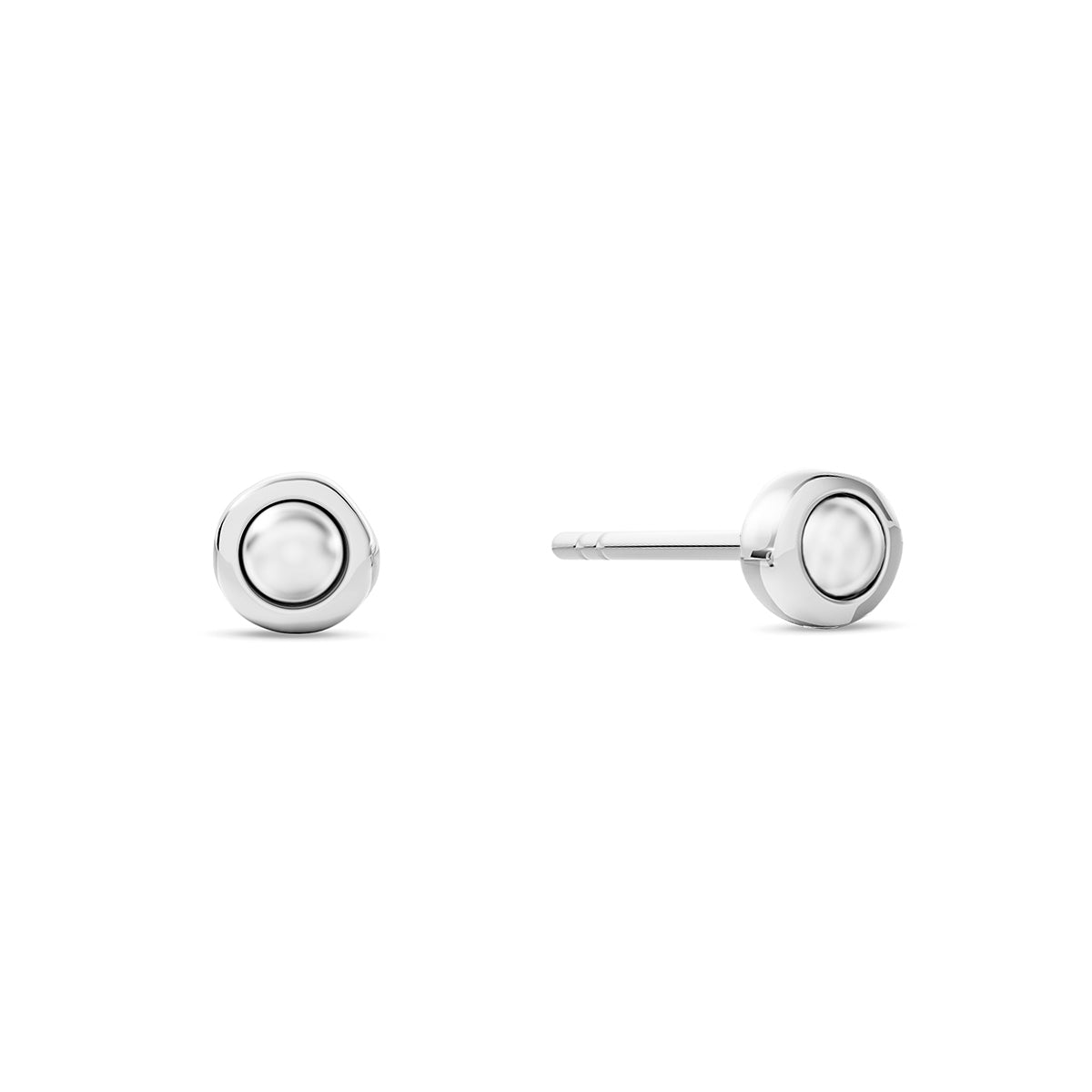Fine Organic Pearl Stud Earring (Silver)