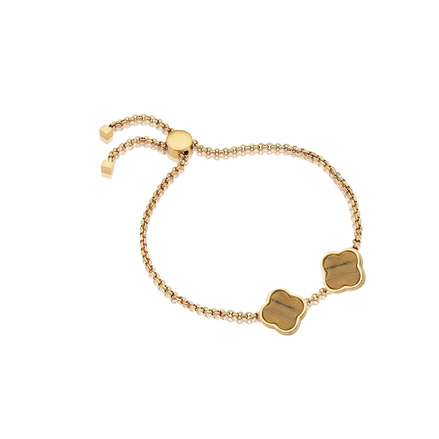 Bracelet personnalisé avec nom Clover (or)