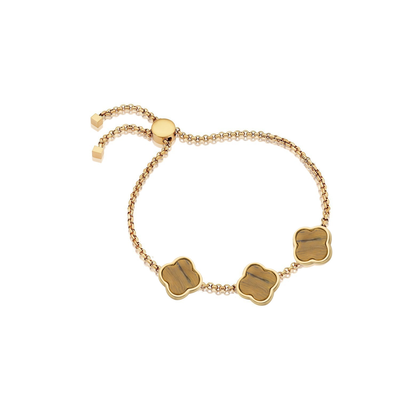Bracelet personnalisé avec nom Clover (or)