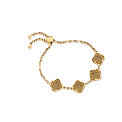 Bracelet personnalisé avec nom Clover (or)