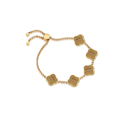 Bracelet personnalisé avec nom Clover (or)