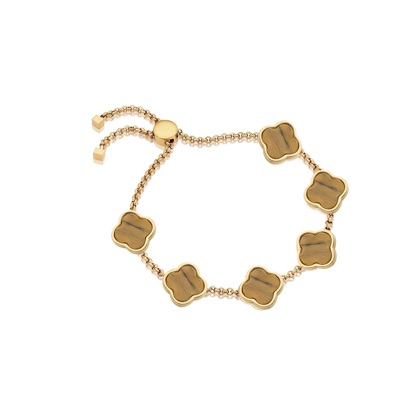 Bracelet personnalisé avec nom Clover (or)