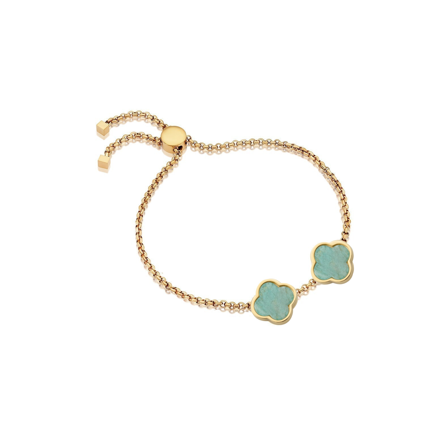 Bracelet personnalisé avec nom Clover (or)