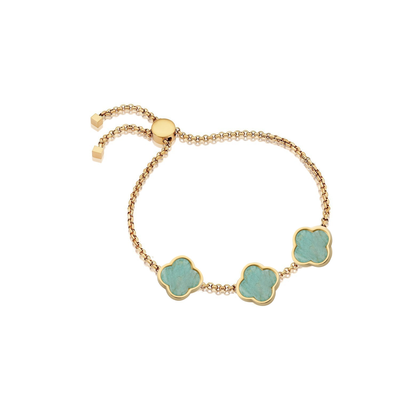Bracelet personnalisé avec nom Clover (or)