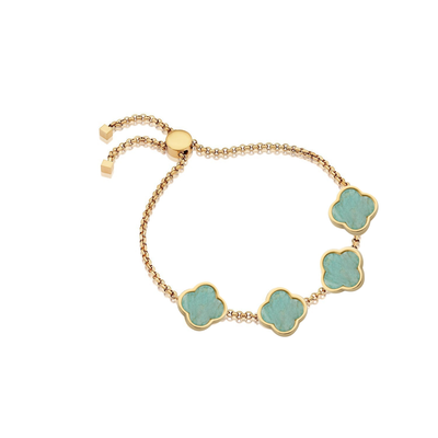 Bracelet personnalisé avec nom Clover (or)