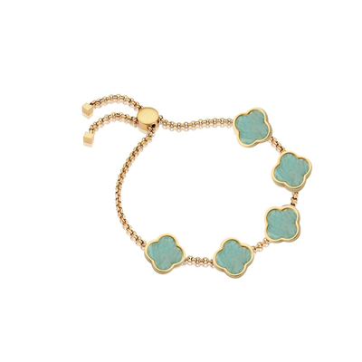 Bracelet personnalisé avec nom Clover (or)
