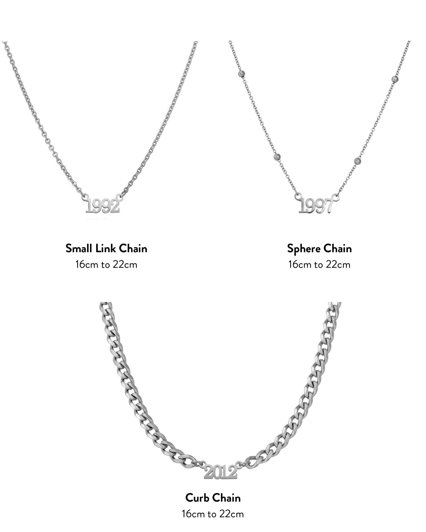 Editorial Date Necklace (Silver)