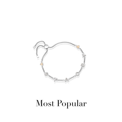Pearl Custom Name Bracelet (Silver)