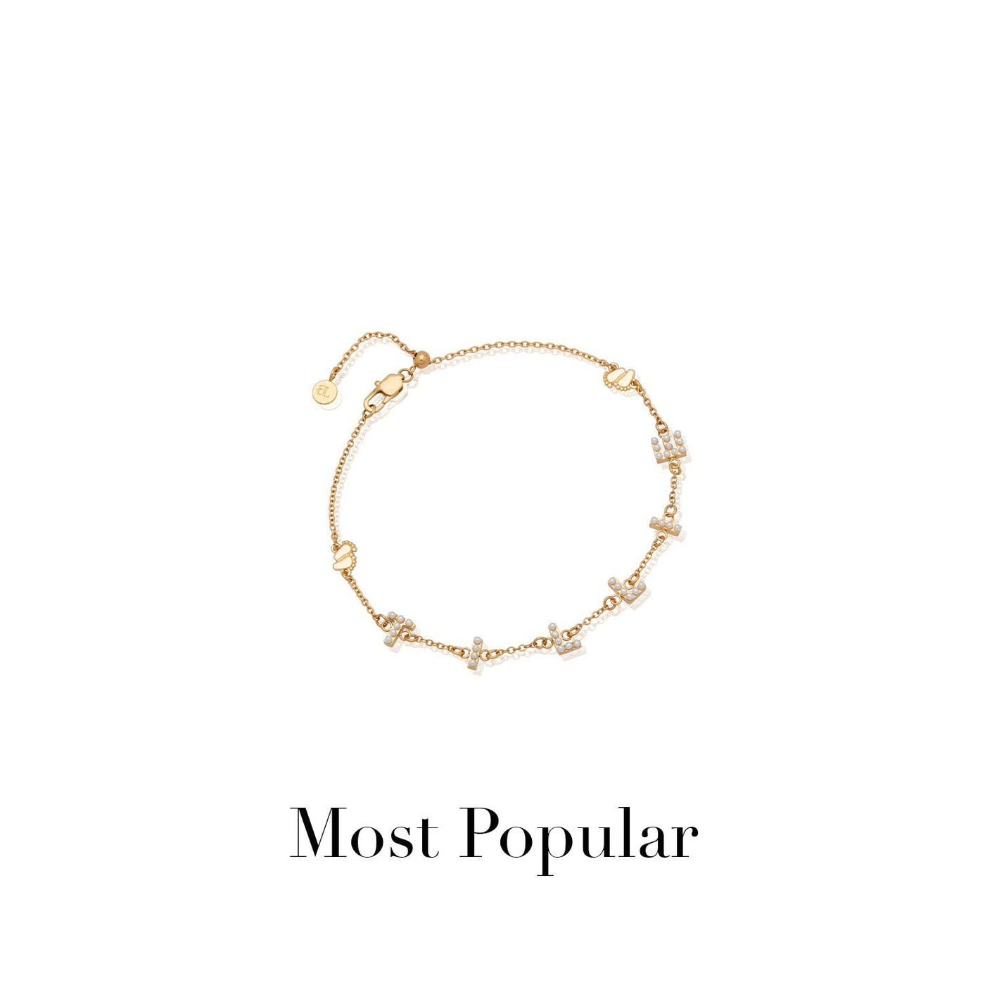 Pearl Custom Name Bracelet (Gold)