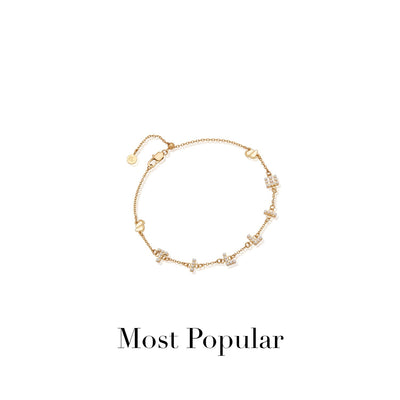 Pearl Custom Name Bracelet (Gold)